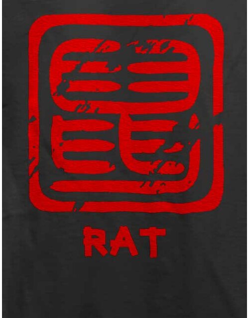 Chinese Signs Rat T-Shirt dunkelgrau L