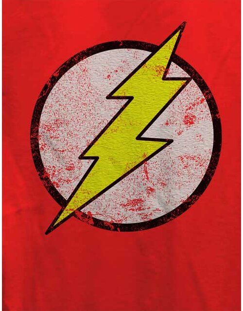 Flash Logo Vintage Damen T-Shirt rot L