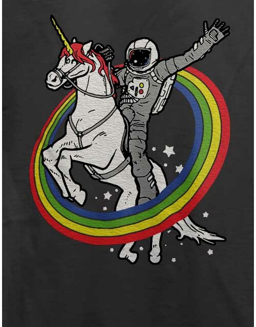 Unicorn Astronaut T-Shirt dark-gray L