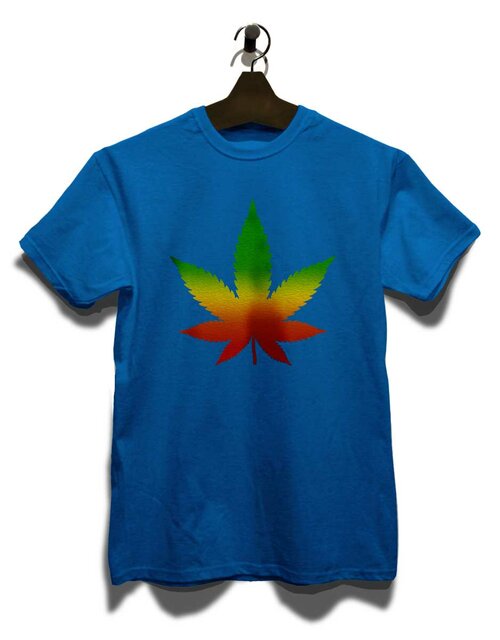 Cannabis Blatt Rasta T-Shirt royal L