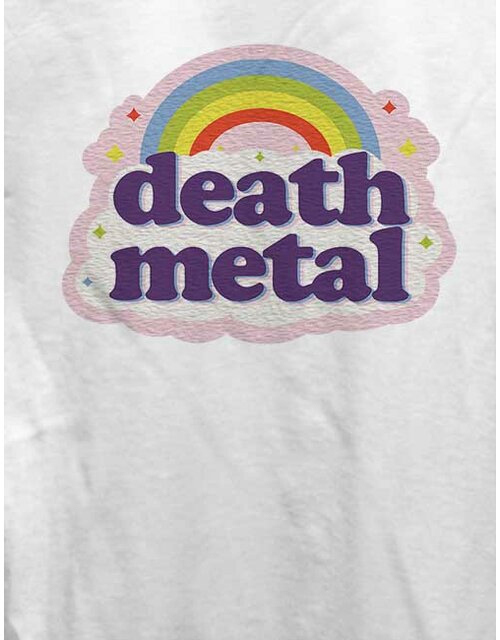 Death Metal Rainbow Damen T-Shirt weiss L