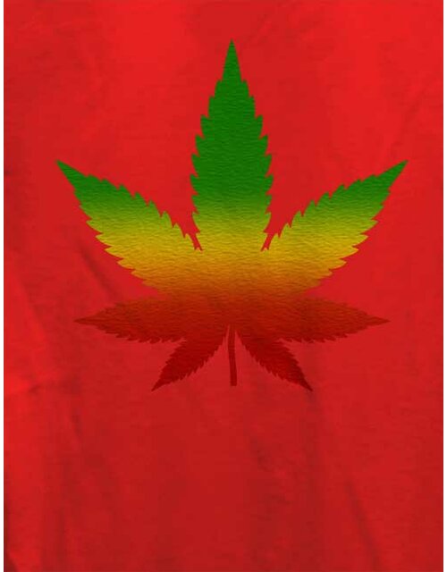Cannabis Blatt Rasta Damen T-Shirt rot L