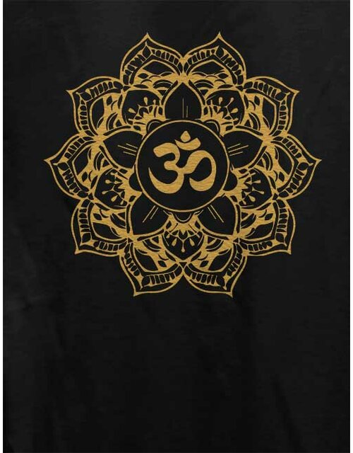 Golden Om Mandala Damen T-Shirt schwarz L