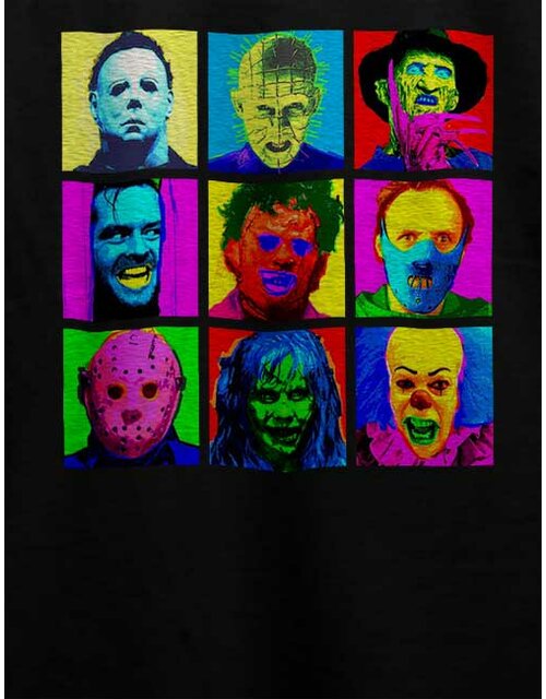 Horror Pop Art T-Shirt schwarz L