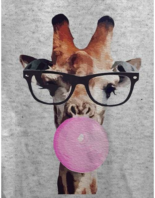 Giraffe Bubblegum Damen T-Shirt grau-meliert L