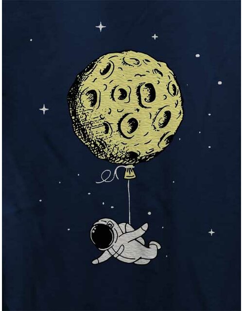 Astronaut Baloon Damen T-Shirt dunkelblau L