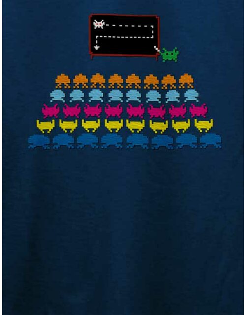Space Invaders School T-Shirt dunkelblau L