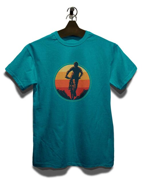 Biker Sunset Mountain T-Shirt tuerkis L