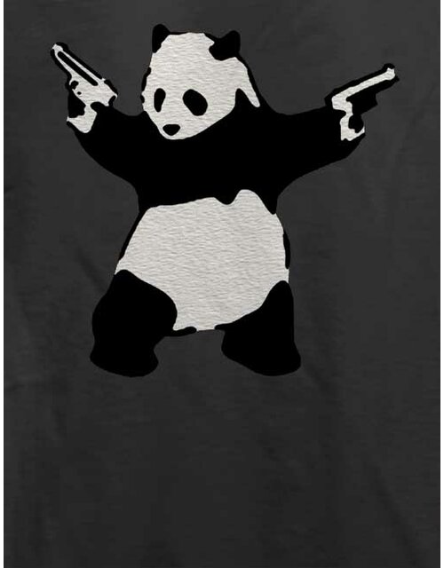 Banksy Panda T-Shirt dunkelgrau L