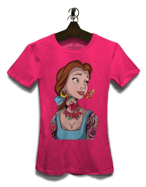 Belle Princess Tattoo Damen T-Shirt fuchsia L