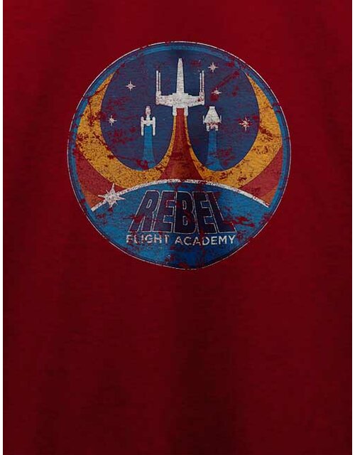 Rebel Flight Academy Vintage T-Shirt bordeaux S