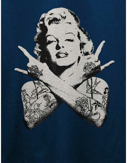 Marilyn Monroe Pin Up Tattoo T-Shirt dunkelblau L