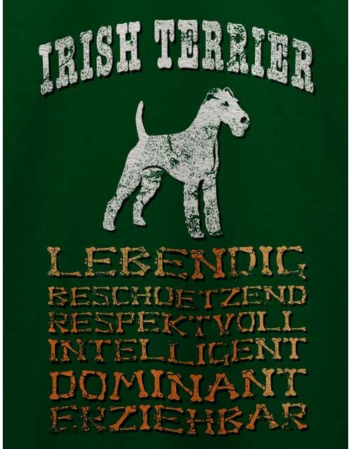 Hund Irish Terrier T-Shirt dunkelgruen S