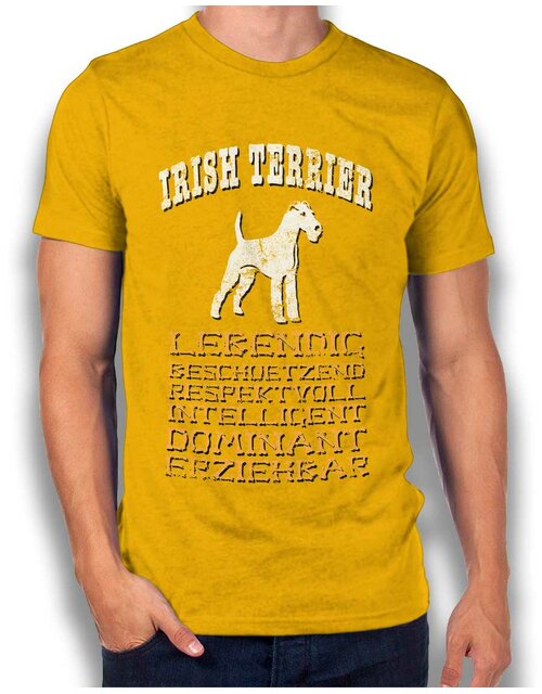 Hund Irish Terrier T-Shirt gelb XL