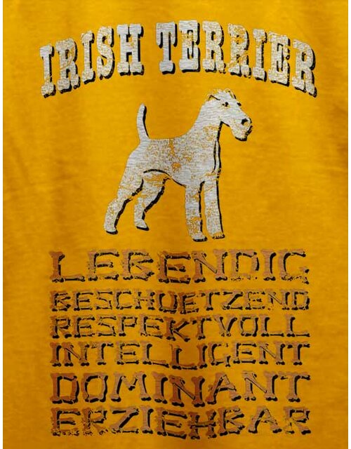 Hund Irish Terrier T-Shirt gelb XL
