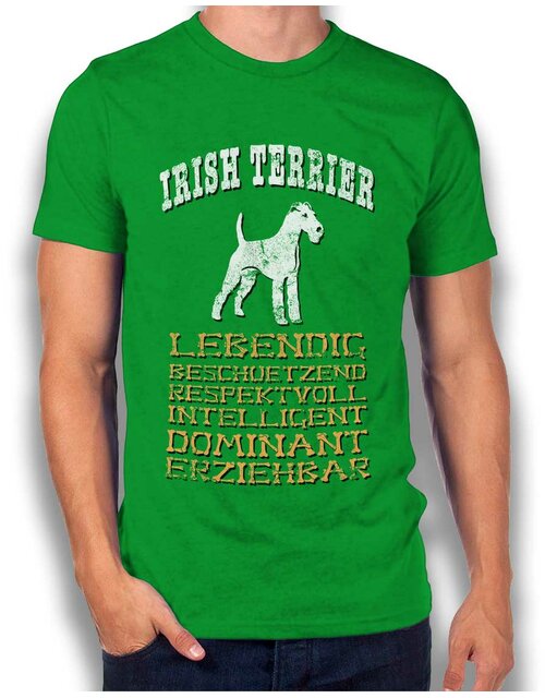 Hund Irish Terrier T-Shirt gruen M