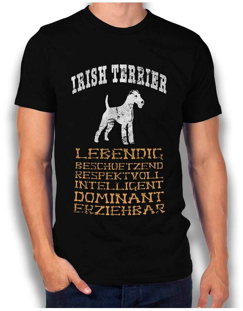 Hund Irish Terrier T-Shirt schwarz XL