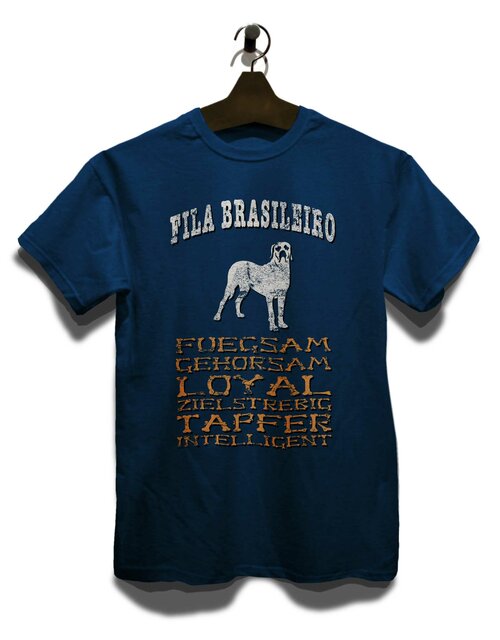 Hund Fila Brasileiro T-Shirt dunkelblau 2XL