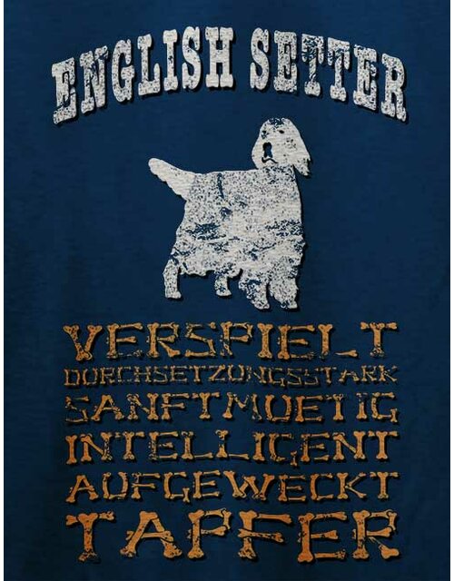 Hund English Setter T-Shirt dunkelblau M