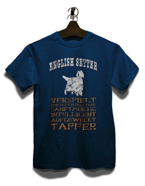 Hund English Setter T-Shirt dunkelblau M