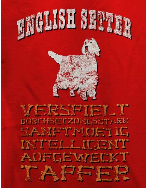 Hund English Setter T-Shirt rot 2XL