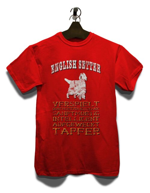 Hund English Setter T-Shirt rot 2XL