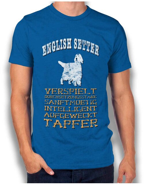 Hund English Setter T-Shirt royal M