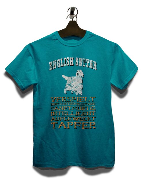 Hund English Setter T-Shirt tuerkis M