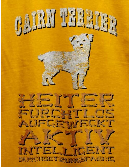 Hund Cairn Terrier T-Shirt gelb S