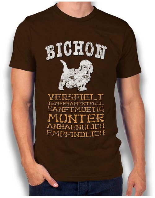 Hund Bichon T-Shirt braun M