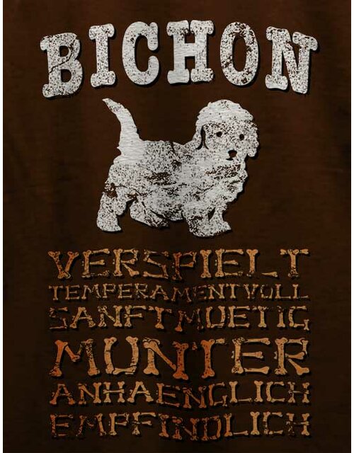 Hund Bichon T-Shirt braun 2XL