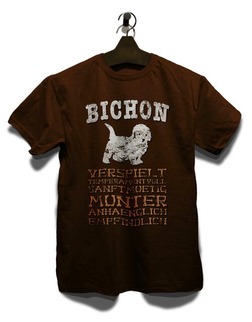 Hund Bichon T-Shirt braun M