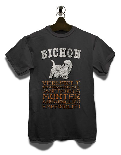 Hund Bichon T-Shirt dunkelgrau 2XL