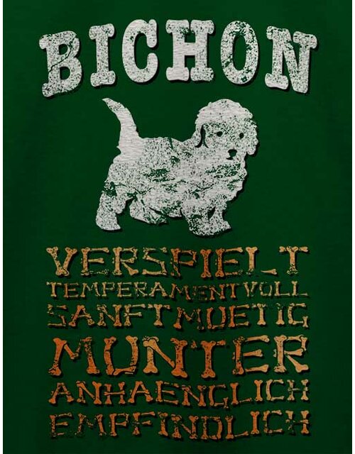 Hund Bichon T-Shirt dunkelgruen 2XL