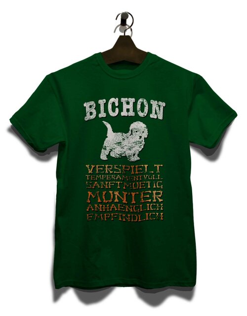 Hund Bichon T-Shirt dunkelgruen XL