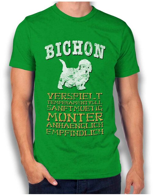 Hund Bichon T-Shirt gruen XL