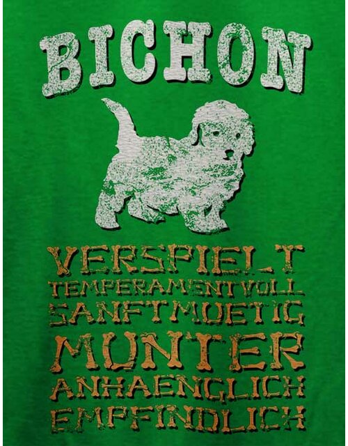 Hund Bichon T-Shirt gruen 2XL