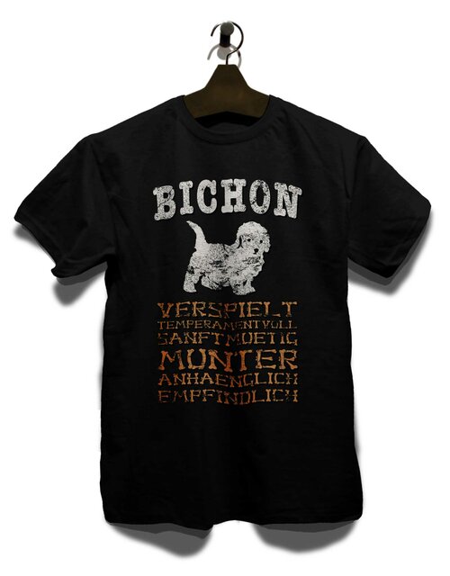 Hund Bichon T-Shirt schwarz 2XL