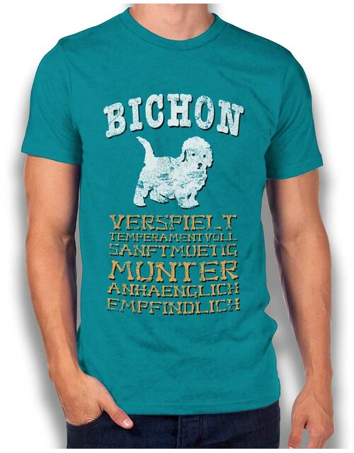 Hund Bichon T-Shirt tuerkis XL