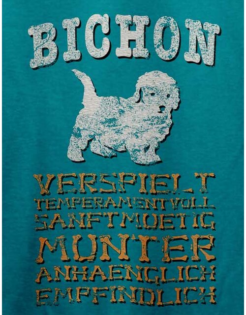 Hund Bichon T-Shirt tuerkis M