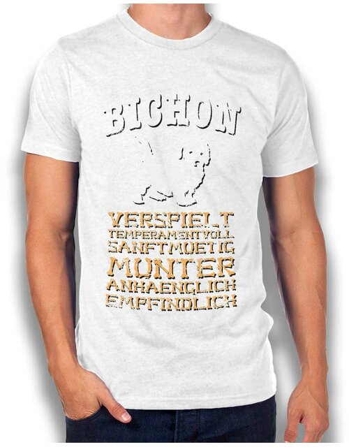 Hund Bichon T-Shirt weiss M