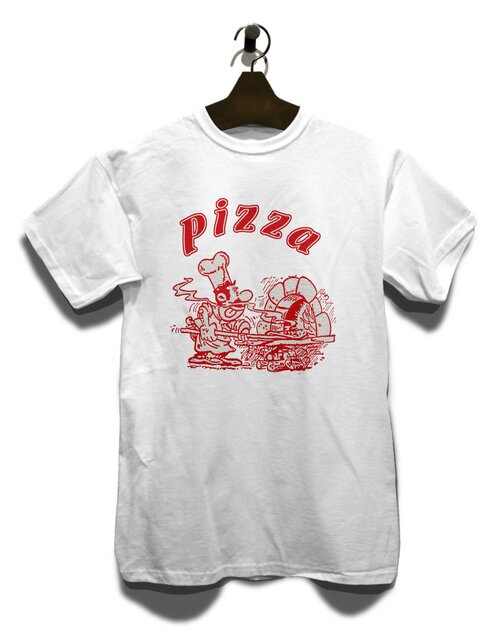 Pizza T-Shirt weiss L
