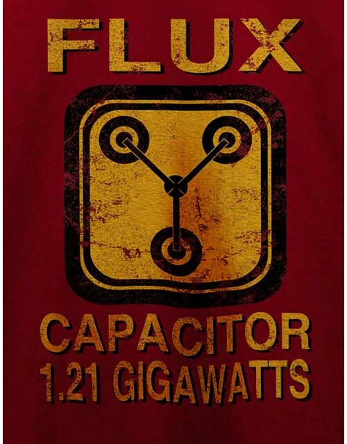 Flux Capacitor Back To The Future T-Shirt bordeaux L