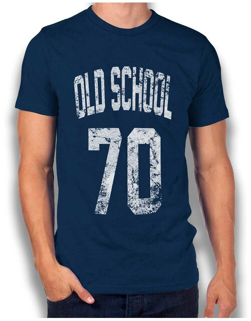 Oldschool 1970 T-Shirt dunkelblau L