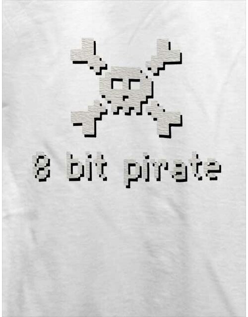 8 Bit Pirate T-Shirt weiss 2XL