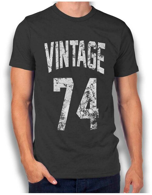 Vintage 1974 T-Shirt dunkelgrau L