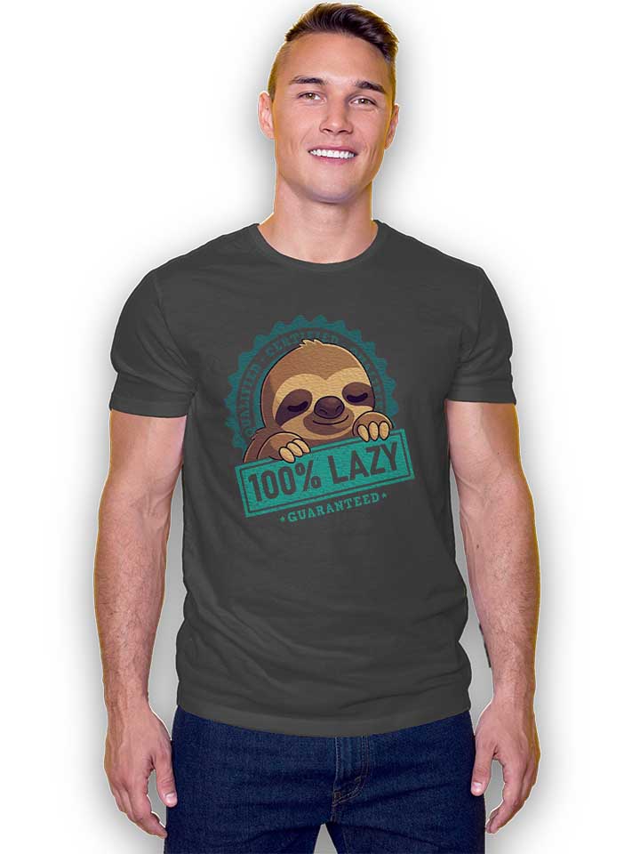 100-lpercent-lazy-sloth-t-shirt dunkelgrau 2