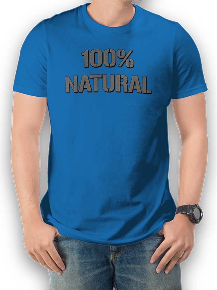 100 Natural T-Shirt bleu-roi L