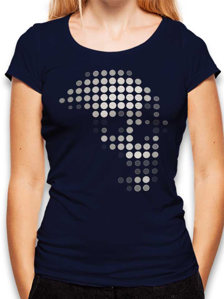 100Dots Skull Damen T-Shirt dunkelblau L