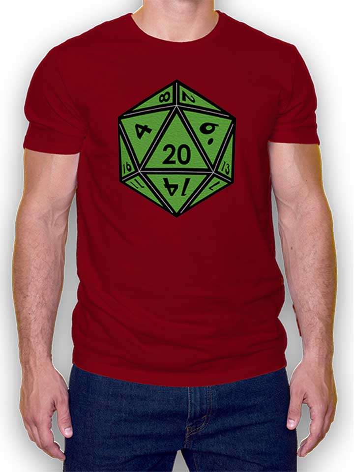 20-dice-green-t-shirt bordeaux 1